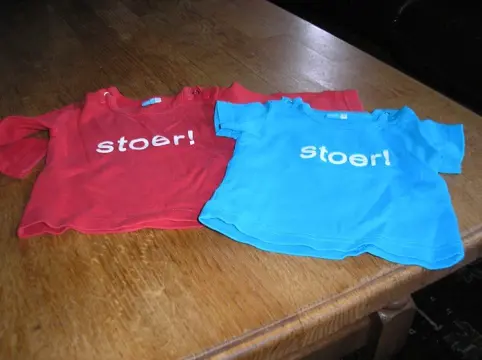 Lief -stoer,t shirt - 62 blauw, korte mouw, - 50 - 56 rood
