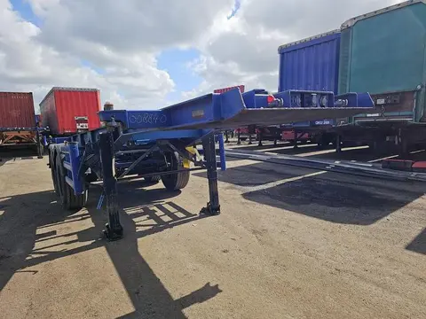 Renders 2 axle 20 ft container chassis steel springs bpw drum heavy duty