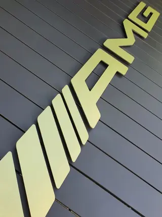 Decoratief object - AMG Mercedes Logo - Aluminium Brushed