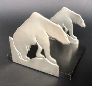 Art deco ijsbeer boekensteunen