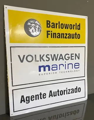 Bord - Insegna in lamiera VOLKSWAGEN motori marini rara -