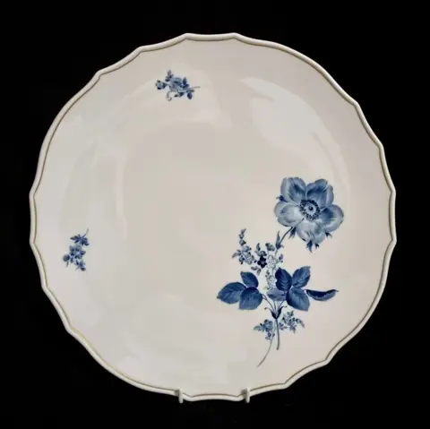 Meissen - Blauw bloemenpatroon Exclusief XL taartbord. 1e