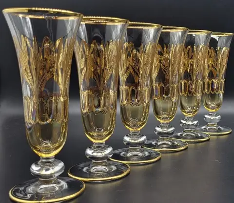 Antica cristalleria italiana - lange en luxe amberkleurige