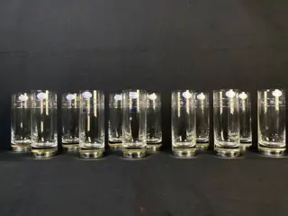 Mundgeblasen - Set van zilveren kristallen glazen (12) -