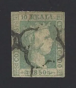 Spanje 1850 - 10 reales, Isabella, II with certificate - Edifil nº 5
