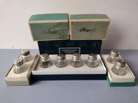 Christofle - Peper-en-zoutstel (8) - .925 zilver, Glas