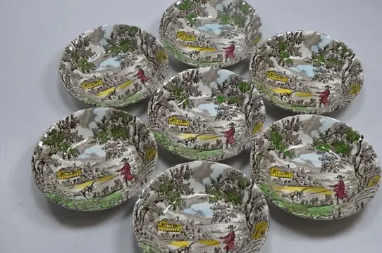 Myott - 7 Mooie met de hand geschilderde vintage Myott