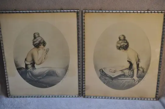 Jules Carlier - Originele Art Deco lithografie ingekleurd