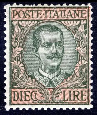 Koninkrijk Italië 1910 - 10 l. ‘Floreale’ mint with intact gum – very good centring – very crisp – luxury - Sass. n° 91