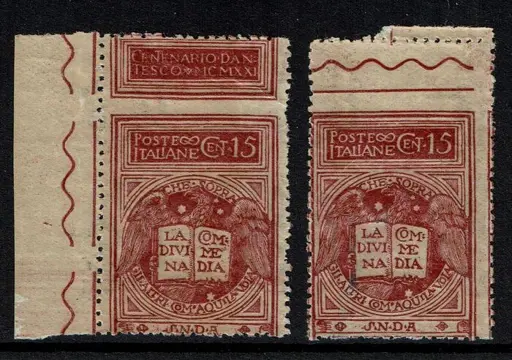 Italië 1921 - Kingdom – Dante Alighieri, variety, 15 cents MNH - 116/nc