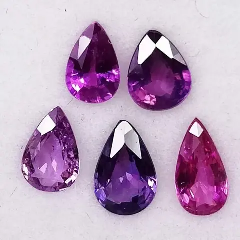 5 pcsVeelkleurige Saffier - 2.47 ct
