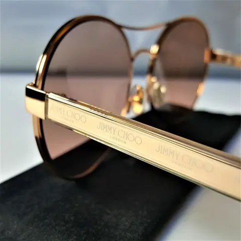 Jimmy Choo - Gold Aviator - Special Logo - New - Zonnebril