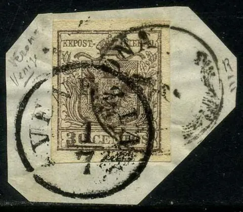 Italiaanse oude staten - Lombardije Venetië 1850 - 30 cents with departure and arrival cancellation, both on the stamp. Interesting piece. - Sassone N. 7