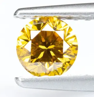 Diamant - 0.39 ct - Natural Fancy Vivid Orange-Yellow - SI2