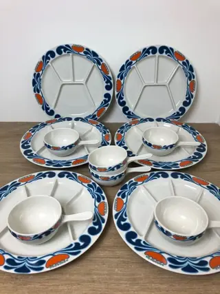 Villeroy &amp; Boch - Fondue/tapas borden en schaaltjes.