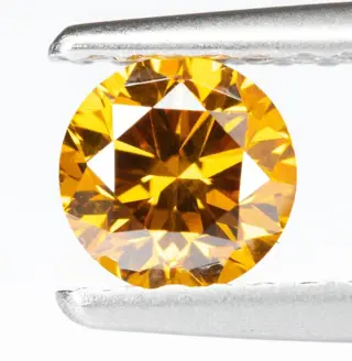 Diamant - 0.40 ct - Natural Fancy Vivid Yellowish Orange -