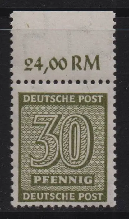 Geallieerde bezetting - Duitsland (Sovjet-zone) 1946 - West Saxony 30&nbsp;pfennigs, good type, expertised by BPP (German Federation of Philatelic Experts) - Michel 135 Xwa