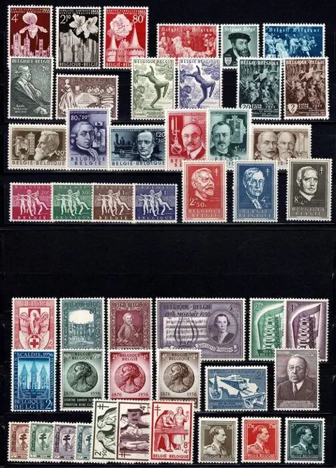 België 1955/1956 - 2 complete years, very good quality. Quote: €491 - COB 961/1007