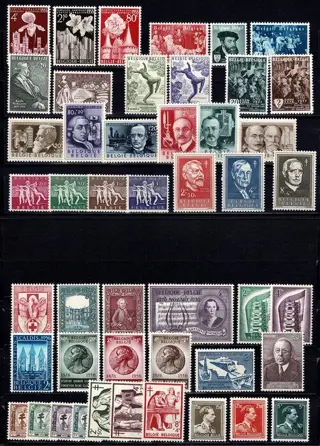 België 1955/1956 - 2 complete years, very good quality. Quote: €491 - COB 961/1007