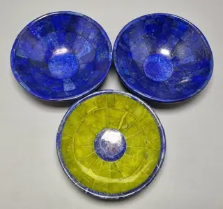 Lapis Lazuli en Jade Serpentijn Kom - 121×40×121 mm - 900 g