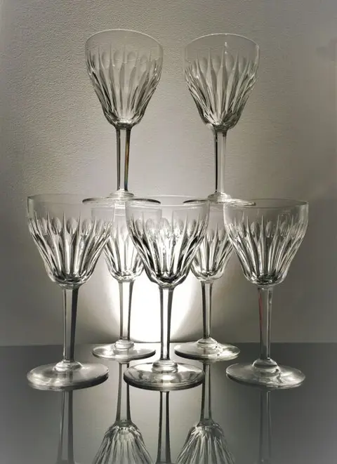 Val Saint Lambert - Klein geslepen kristallen wijnglazen -