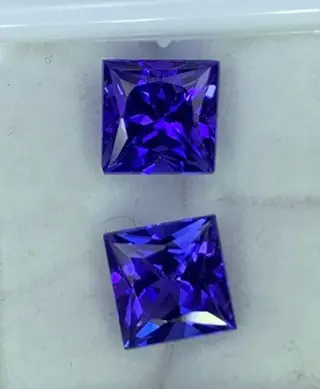 2 pcs Blauw, Paars Tanzaniet - 5.22 ct
