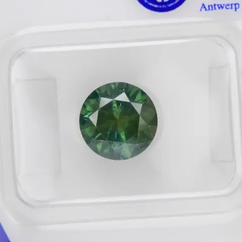 Diamanten - 2.00 ct - Briljant, Rond - I1 - Fancy Deep