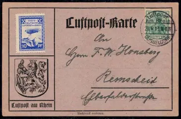 Duitse Rijk 1913 - Zeppelin “Luftpost am Rhein” 20.4.1913