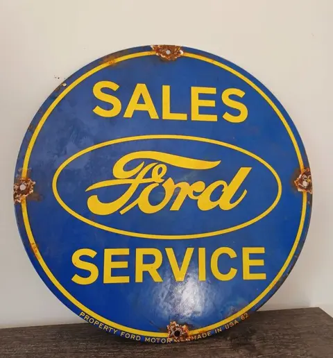 Decoratief object - Plaque émaillée - Ford USA - 1960-1970