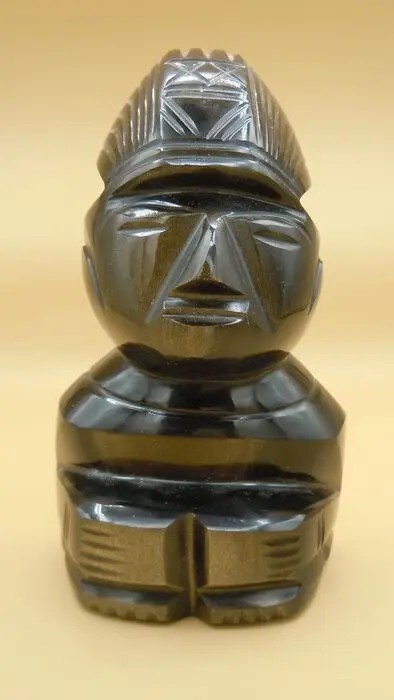 Obsidiaan Azteekse idool - 16.5×9×7.5 cm - 1.23 kg