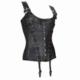 Echt leren corset model 04 zwart in xs t/m 6xl