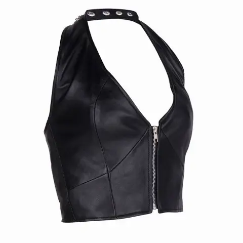 Leren dames topje in soepel schaapsleer