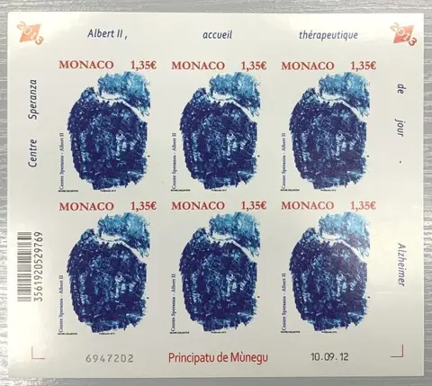 Monaco 2012 - €1.35 Speranza-Albert II Centre, imperforate in sheets of 6, superb and rare - Yvert & Tellier n° 2856