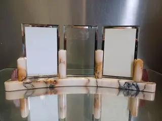 Marmeren gebogen 3-delige Art Deco fotokader