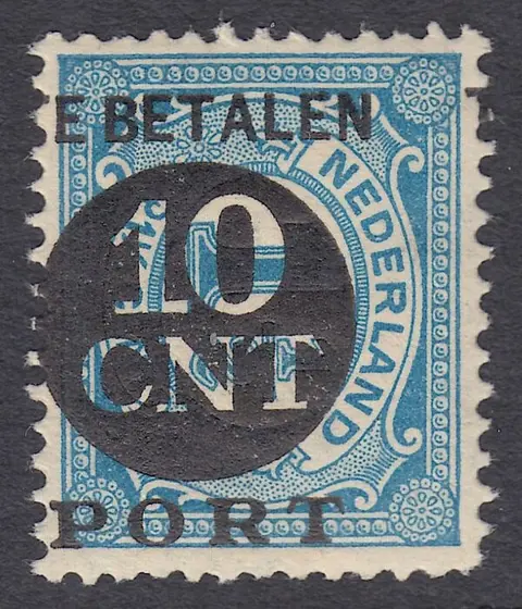 Nederland 1924 - Portzegel, misdruk sterk verschoven zwarte opdruk - NVPH P67