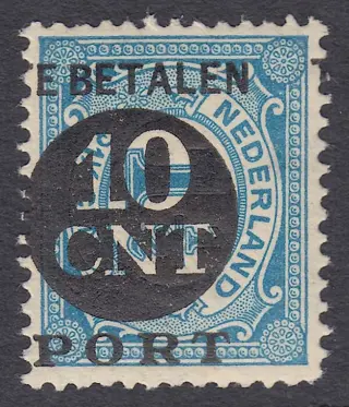 Nederland 1924 - Portzegel, misdruk sterk verschoven zwarte opdruk - NVPH P67