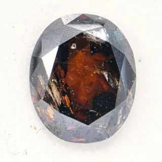 1 pcs Diamant - 1.33 ct - Ovaal - Natural Fancy Deep Orange