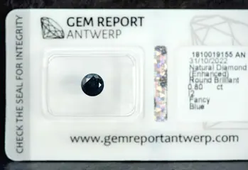 Diamant - 0.80 ct - Briljant - Fancy Blue - P2, NO RESERVE