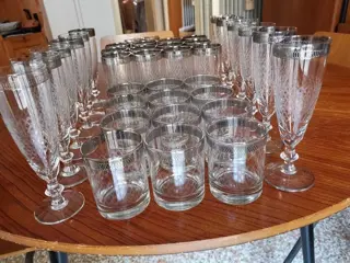 Drankset (38) - Glas, Zilver gelamineerd