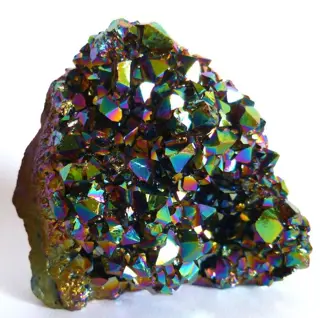 Regenboog amethist behandeld met edele metalen - 7,1 x 7,6