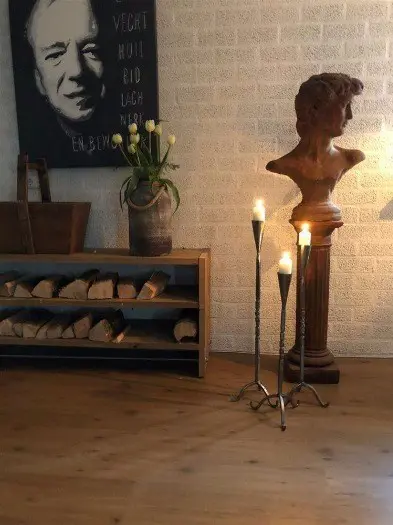 Set van 3 smeedijzeren kandelaars,kaars , licht , kado