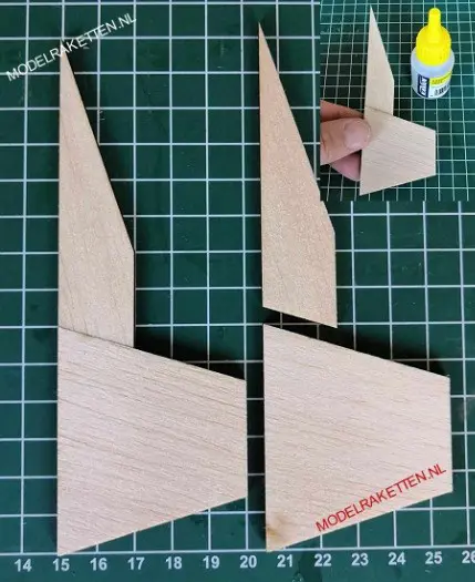 Modelraket Balsa Vinnen P, 2-delig