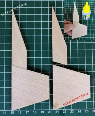 Modelraket Balsa Vinnen P, 2-delig