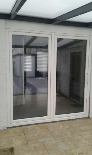 Kantel schuifpuien in wit kunststof 1800 x 2100