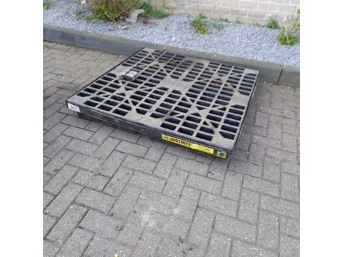 2x Justrite lekbak olieopvangbak vloeistofopvang 1,25x1,25 M