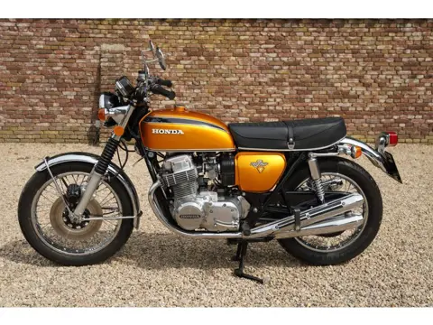 Honda CB750 K2 Four Restored by a previous owner, Candy Gold color scheme, Various improvements have