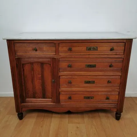 Vintage commodes met marmer blad uit Frankrijk