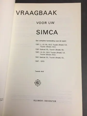 Vraagbaak Simca 1301 _ 1501 1967 / 1970
