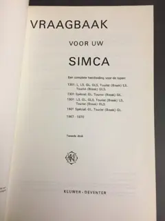 Vraagbaak Simca 1301 _ 1501 1967 / 1970