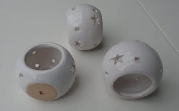 SERVETRINGEN KERAMIEK WIT STERREN 6 stuks NIEUW